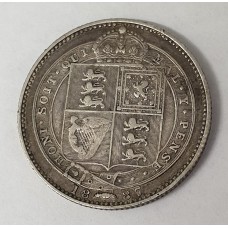 GREAT BRITAIN UK 1887 . SHILLING . QUEEN VICTORIA